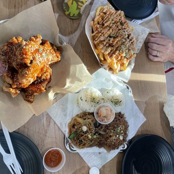 Kimchi Red - Full table of food - Korean Near Me - Suwanee, Georgia