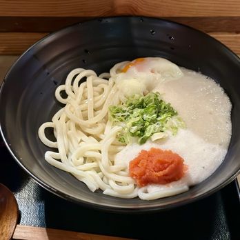 Meiji Seimen - Egg tororo mentaiko udon (cold) - Noodles Near Me - Costa Mesa, California