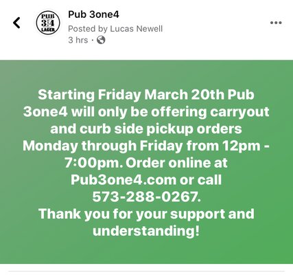 Menu photo 7 Pub 3one4 Canton, MO