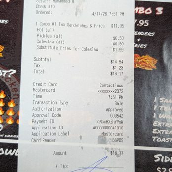 Al's Hot Chicken - Overcharged without explanation. - Chicken Shop Near Me - Arlington, Texas