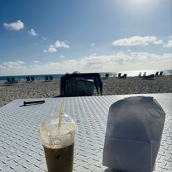 Cuba Cafe - Iced latte, pastry in bag
