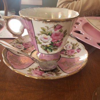 The Parker Grace Tea Room - Everyone in our party had a different tea cup and tea pot. So quaint and fun - Tea Rooms Near Me - Roanoke, Indiana