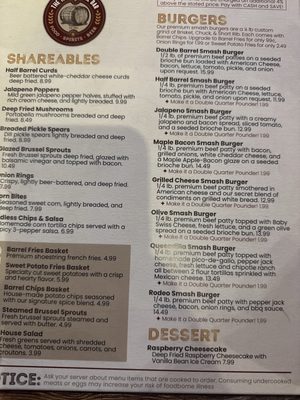 Menu photo 1 The Half Barrel Bar Standish, MI
