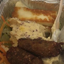 Best Mangal - Halloumi and Falafel hot appetizer, came with hummus