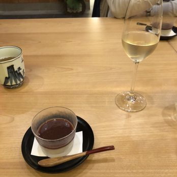 Kenzo Napa - Complimentary Muku dessert wine + red bean flan(?) - Sushi Bars Near Me - Napa, California Kenzo Napa - Complimentary Muku dessert wine + red bean flan(?) - Sushi Bars Near Me - Napa, California