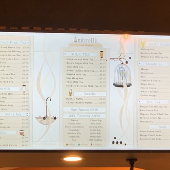 Umbrella Tea House - Menu - Bubble Tea Near Me - Schaumburg, Illinois