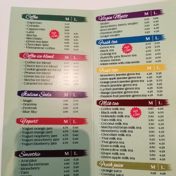 Tea City - Picture of their menu - Coffee & Tea Near Me - Aurora, Colorado
