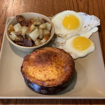 Tomato Pie Cafe - Starter Tomato Pie (~$6), 2 Eggs (~$3), Rosemary Potatoes (~$3) - Salad Near Me - Lititz, Pennsylvania