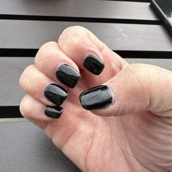 Golden Nails & Spa - Hand with black gel nails. - Nail Salons Near Me - Berkeley, California Golden Nails & Spa - Hand with black gel nails. - Nail Salons Near Me - Berkeley, California
