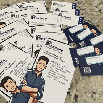 Restore Window Screen Repair - Mark's business cards and marketing flyer... - Windows Installation Near Me - Naperville, Illinois