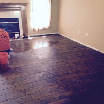 Floors By Matt - Porcelain wood-look plank tiles.  This is from Marazzi in the color "Gunstock". - Flooring Near Me - Mount Olive, Illinois