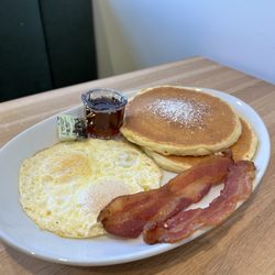 Whidbey's A Daytime Eatery - Double Double featuring pancakes, bacon, and eggs