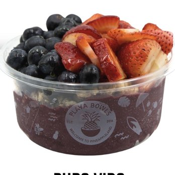 Playa Bowls - Blended açaí berry..topped with strawberries, blueberries, granola and honey drizzled all over....Add anything to make it yours.... - Juice Bars & Smoothies Near Me - Queen Creek, Arizona