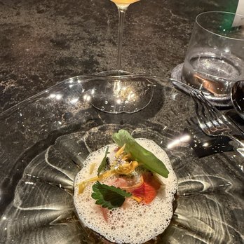Emelina - Tomato, chimichurri, hazelnut milk foam and pepitas - Cuban Near Me - West Palm Beach, Florida Emelina - Tomato, chimichurri, hazelnut milk foam and pepitas - Cuban Near Me - West Palm Beach, Florida