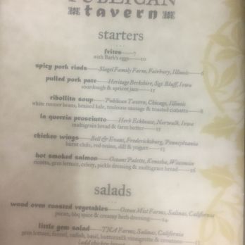 Publican Tavern - Top of menu - New American Near Me - Chicago, Illinois