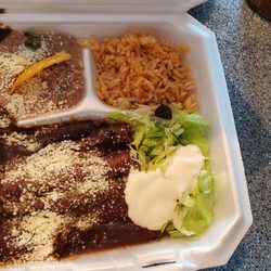 La Parrilla - Enchiladas... steak with mole.