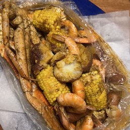 Shrimp and crab legs pot w/ extra sausage. Plenty for 2. or 3 small eaters. Shrimp and crab legs pot w/ extra sausage. Plenty for 2. or 3 small eaters.