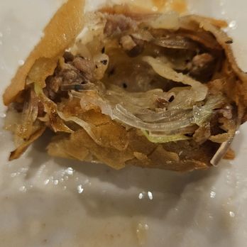 Thai Original BBQ & Restaurant - Look inside fried crispy Spring Roll - Thai Near Me - Northridge, California