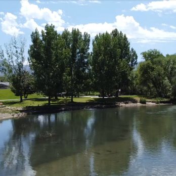 Murray City Park - Aerial above pond - Parks Near Me - Murray, Utah