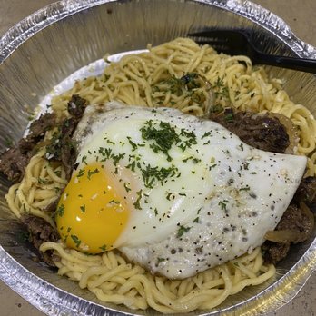 Nguyen's Kitchen - Garlic Noodles with Bulgogi Steak and a Fried Egg - Vietnamese Near Me - Orange, California Nguyen's Kitchen - Garlic Noodles with Bulgogi Steak and a Fried Egg - Vietnamese Near Me - Orange, California