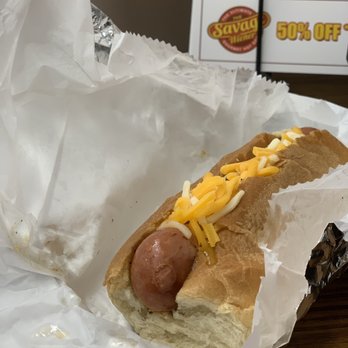 The Savage Wiener - A savage wiener hotdog! - Hot Dogs Near Me - Newton Center, Massachusetts
