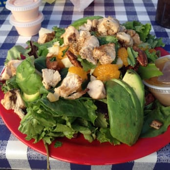 Bill's Grill - 9/8/15. Chicken salad with mandarin orange, avocado, candied pecan with a chipotle dressing - Burgers Near Me - Prescott, Arizona