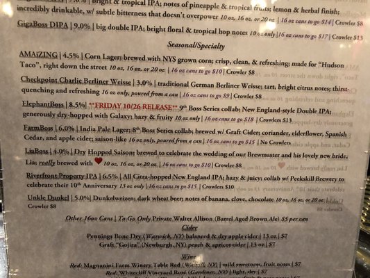 Menu photo 4 Newburgh Brewing Company Newburgh, NY Menu photo 4 Newburgh Brewing Company Newburgh, NY