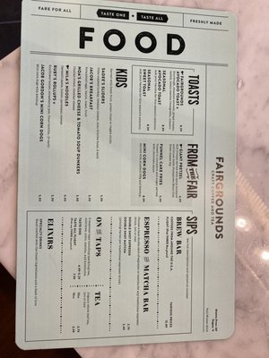 Menu photo 7 Fairgrounds Coffee and Tea Milwaukee, WI