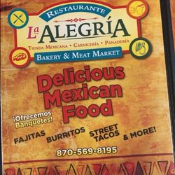 La Alegria Mexican Store - Cover page of food menu