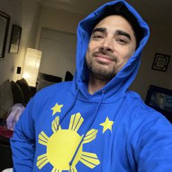 Wika Designs - Blue pinoy hoodie. Color is amazing. Feels thick enough for the cold weather coming