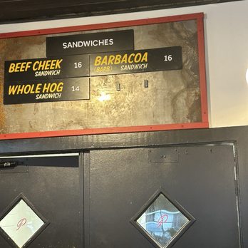 Palmira Barbecue - Sandwich menu - Barbeque Near Me - Charleston, South Carolina