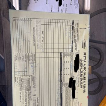 Upstar Auto Sales & Service - This is my receipt with the overcharge - Auto Repair Near Me - Rosemead, California Upstar Auto Sales & Service - This is my receipt with the overcharge - Auto Repair Near Me - Rosemead, California