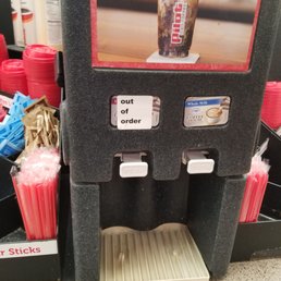 Take a look these pictures they had no cream half the cream machines were out a service the microwave was disgusting. Take a look these pictures they had no cream half the cream machines were out a service the microwave was disgusting.