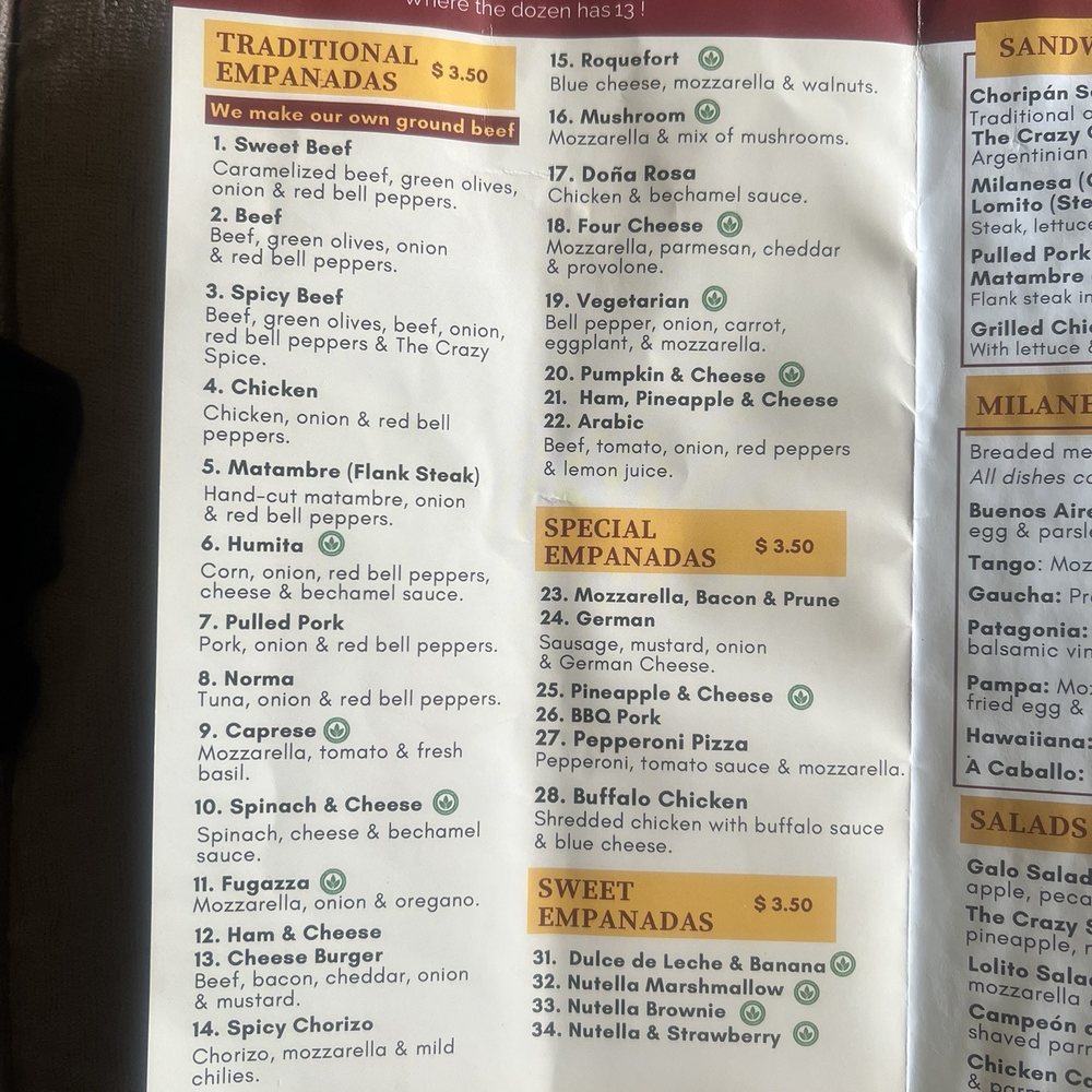 The Crazy Argentinian Empanadas - Menu - Empanadas Near Me - Nutley, New Jersey The Crazy Argentinian Empanadas - Menu - Empanadas Near Me - Nutley, New Jersey