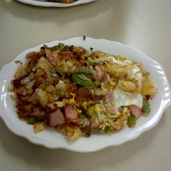 Coffee Cup Restaurant - The Mess with Ham, Cheese, Green Pepper & Onion (comes with potatoes) - Diners Near Me - Downingtown, Pennsylvania Coffee Cup Restaurant - The Mess with Ham, Cheese, Green Pepper & Onion (comes with potatoes) - Diners Near Me - Downingtown, Pennsylvania