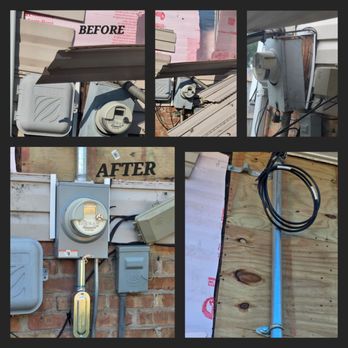 Mike's Electrical Service Today - I don't know electrician lingo but here are before and after. New box, wires, and supported installation. - Electricians Near Me - Oak Lawn, Illinois