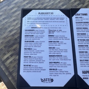Barrio - Margarita menu - Bars Near Me - Cleveland, Ohio