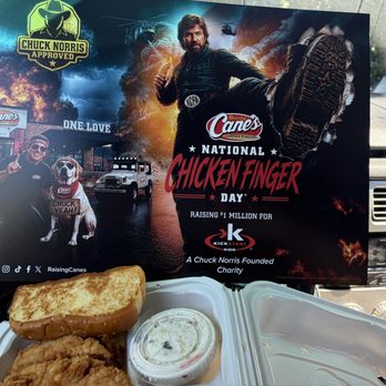Raising Cane's Chicken Fingers - It's National Chicken Finger Day! (July 27th) Every Box meal purchase-$1 to Chuck Norris charity. - Chicken Shop Near Me - Vacaville, California