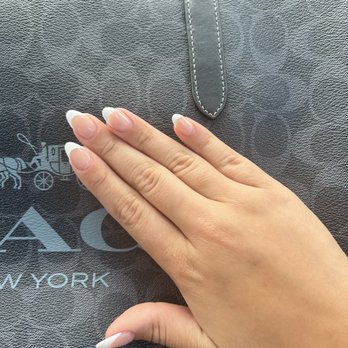 Nail Express Boca - Acrylic nails with gel french manicure - Nail Salons Near Me - Boca Raton, Florida