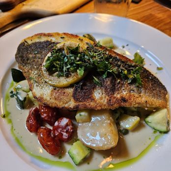 Pearl District - Crispy Skin Branzino - New American Near Me - Westlake Village, California Pearl District - Crispy Skin Branzino - New American Near Me - Westlake Village, California