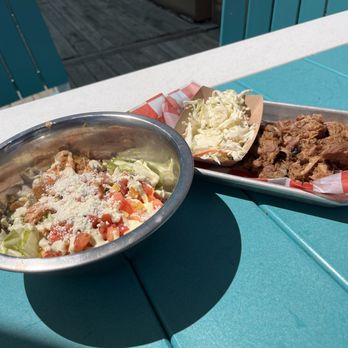 Tally's Dockside - Chicken south of the border bowl and pulled pork platter with a side of coleslaw - Boating Near Me - White Bear Lake, Minnesota