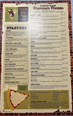 Menu photo 3 Powder River Pizza Sheridan, WY