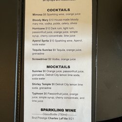 North Star Lounge - Sunday brunch beverages