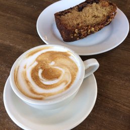 Flat white and chocolate chip banana walnut bread Flat white and chocolate chip banana walnut bread