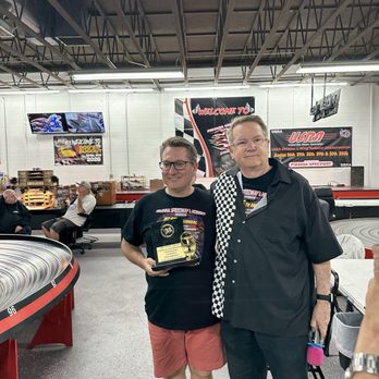 Piranha Speedway & Hobbies - The owner giving one of the race winners, his trophy, Jose from Brazil congratulations Jose - Hobby Shops Near Me - Whittier, California Piranha Speedway & Hobbies - The owner giving one of the race winners, his trophy, Jose from Brazil congratulations Jose - Hobby Shops Near Me - Whittier, California