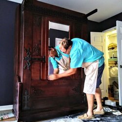 Richard Bryan's Onsite Touchup and Repair - Bringing the 1885 Murphy Bed to its original beauty.