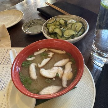 Blue Sushi Sake Grill - Miso Soup, Cucumber Sunomonocucumber - Sushi Bars Near Me - Denver, Colorado Blue Sushi Sake Grill - Miso Soup, Cucumber Sunomonocucumber - Sushi Bars Near Me - Denver, Colorado