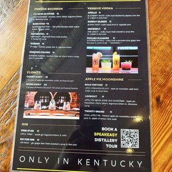 Pensive Distilling - Menu - Cocktail Bars Near Me - Newport, Kentucky