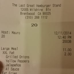 XXL Fat Burger Meal $14.17