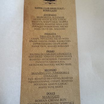 Bistro 501 - Supper club sample menu - French Near Me - Lafayette, Indiana